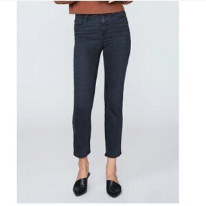 PAIGE Cindy Black Willow High-Rise Straight Jeans Size 30